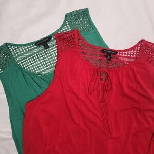 2 Banana Republic Tank Tops Red & Green